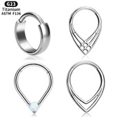 Titánové piercingové náušnice s kvapkovou kvapkou G23, piercing do nosa, náušnice s kruhovým tvarom 16G, tragus, chrupavka, špirála, nosové krúžky pre ženy, darček