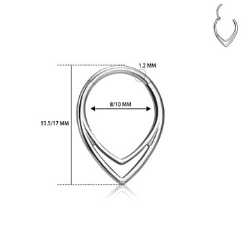 G23 Titanium Teardrop Septum Ring Daith Piercing Earrings Hoop Jewelry 16G Tragus Cartilage Helix Δαχτυλίδι μύτης για γυναίκες Δώρο