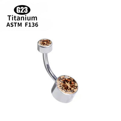 G23 TItanium 5A kerek cirkon CZ hasgomb gyűrű testékszer belső menetes előlap készlet