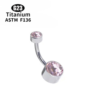 G23 TItanium 5A kerek cirkon CZ hasgomb gyűrű testékszer belső menetes előlap készlet