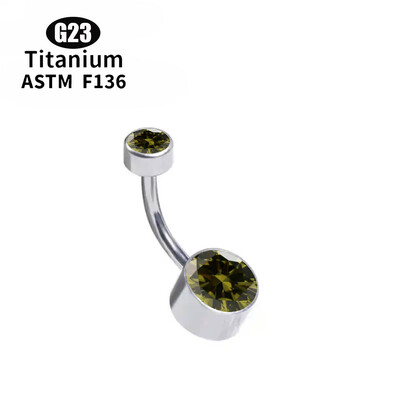 G23 TItanium 5A kerek cirkon CZ hasgomb gyűrű testékszer belső menetes előlap készlet