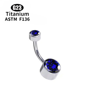 G23 TItanium 5A kerek cirkon CZ hasgomb gyűrű testékszer belső menetes előlap készlet