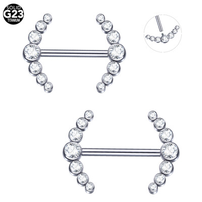 1 db titán 14G opál mellbimbós súlyzógyűrűk CZ előlap szett belső menet mellbimbópajzs Mamilo piercingek szexi női ékszerek