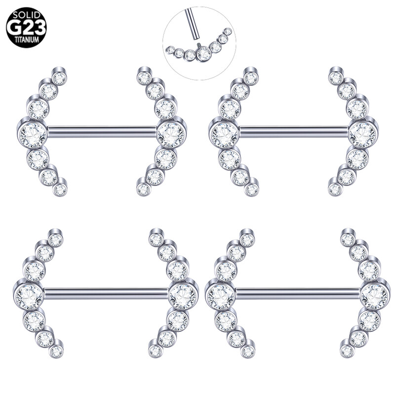 1 db titán 14G opál mellbimbós súlyzógyűrűk CZ előlap szett belső menet mellbimbópajzs Mamilo piercingek szexi női ékszerek