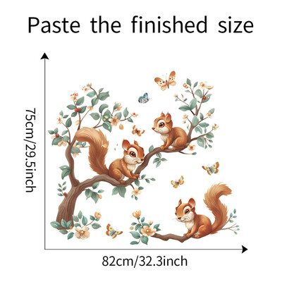 Karikatūra Zaru vāvere Sienas Uzlīmes Bērniem Bērnu istabas dekorēšana Sienas Uzlīmes Bērnu Tapetes Mājas Iekārtojums Jauki dzīvnieki Murals