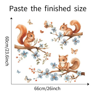 Karikatūra Zaru vāvere Sienas Uzlīmes Bērniem Bērnu istabas dekorēšana Sienas Uzlīmes Bērnu Tapetes Mājas Iekārtojums Jauki dzīvnieki Murals