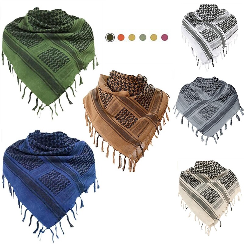 Taktinė medžioklės skara Shemagh Tactical Desert Keffiyeh galvos kaklo skara arabiška įvyniojimas su kutu 43x43 colių