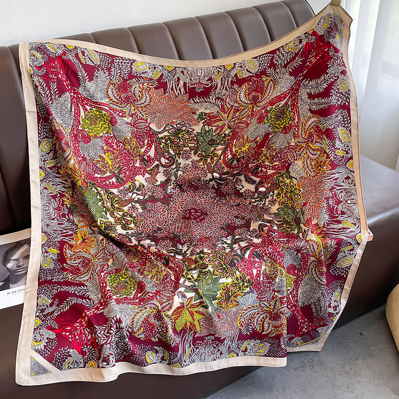 90*90cm štvorcová šatka z keprovej bavlny, dámske šály a zábaly na hlavu, luxusné potlačené šatky na krk, hidžáb, bandana, pašmína