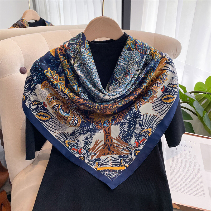 90*90cm štvorcová šatka z keprovej bavlny, dámske šály a zábaly na hlavu, luxusné potlačené šatky na krk, hidžáb, bandana, pašmína