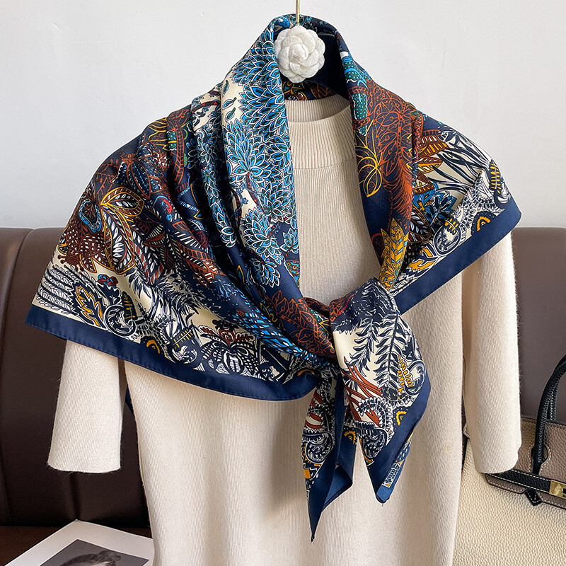 90*90cm štvorcová šatka z keprovej bavlny, dámske šály a zábaly na hlavu, luxusné potlačené šatky na krk, hidžáb, bandana, pašmína