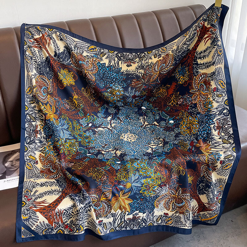 90*90cm štvorcová šatka z keprovej bavlny, dámske šály a zábaly na hlavu, luxusné potlačené šatky na krk, hidžáb, bandana, pašmína