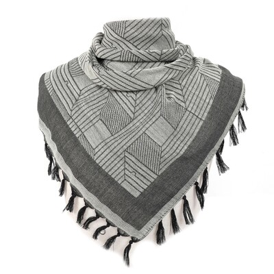 Bavlnená zmes ľahká púštna vetruodolná hidžábová šatka s pruhovaným vzorom, arabská keffiyeh, zahustená šatka pre mužov