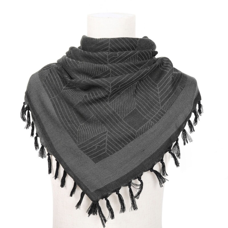 Bavlnená zmes ľahká púštna vetruodolná hidžábová šatka s pruhovaným vzorom, arabská keffiyeh, zahustená šatka pre mužov