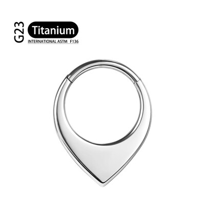 ASTM F136 G23 titán orrgyűrűs tükör 16G Hold vízcsepp septum piercing klikker szegmens gyűrű Daith kagyló karika fülbevaló