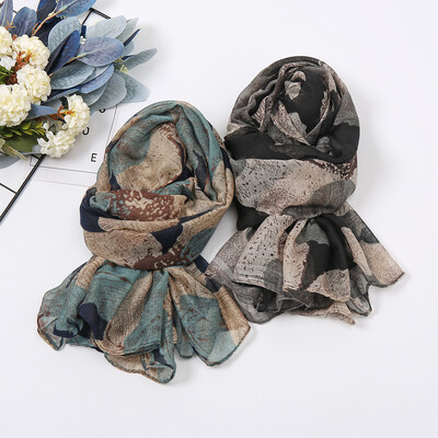 2023 őszi új divat Retro BIG virágos viszkóz sál Lady Print Voile kendők és pakolások Pashmina Foulards muszlim hidzsáb 180*80cm