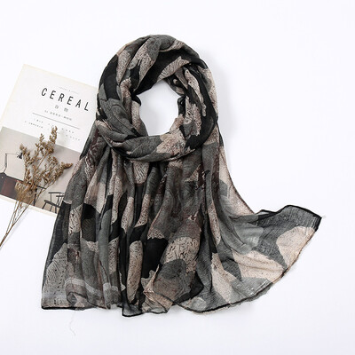 2023 őszi új divat Retro BIG virágos viszkóz sál Lady Print Voile kendők és pakolások Pashmina Foulards muszlim hidzsáb 180*80cm