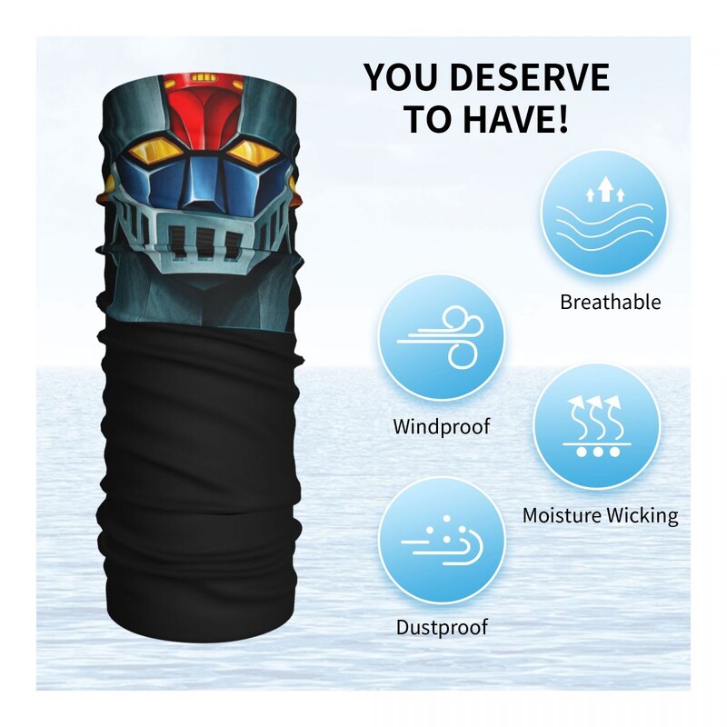 Bandana Mazinger Z Ghâc pentru gât imprimat OZN Robot Grendizer Goldrake Mască Esarfă Călărie pentru bărbați, femei, adulți, lavabil