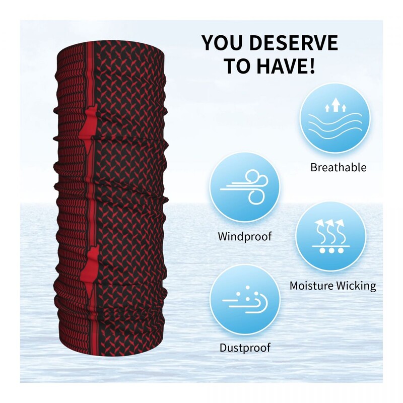 Kufiya Keffiyeh Bandana nyakszárvédő, nyomtatott piros fekete Shemagh Balaclavas maszk Sál Kerékpározás Lovaglás Férfi Női Felnőtt egész szezonban