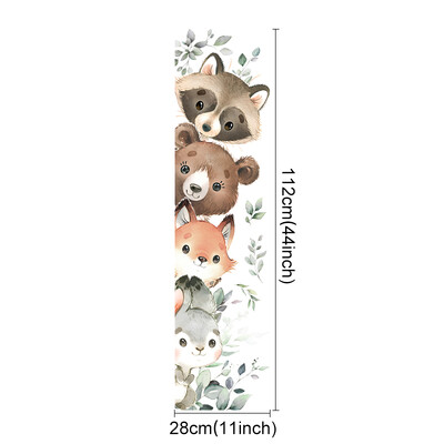 Autocolante pentru usi Animale de padure Urs Vulpe Autocolante de perete pentru camera de copii Cresa de bebelusi Decorare camera de copii Decori de perete