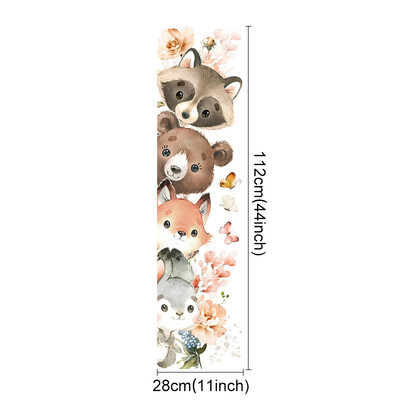 Autocolante pentru usi Animale de padure Urs Vulpe Autocolante de perete pentru camera de copii Cresa de bebelusi Decorare camera de copii Decori de perete