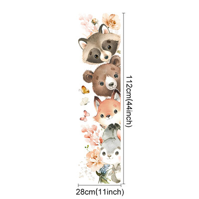 Autocolante pentru usi Animale de padure Urs Vulpe Autocolante de perete pentru camera de copii Cresa de bebelusi Decorare camera de copii Decori de perete