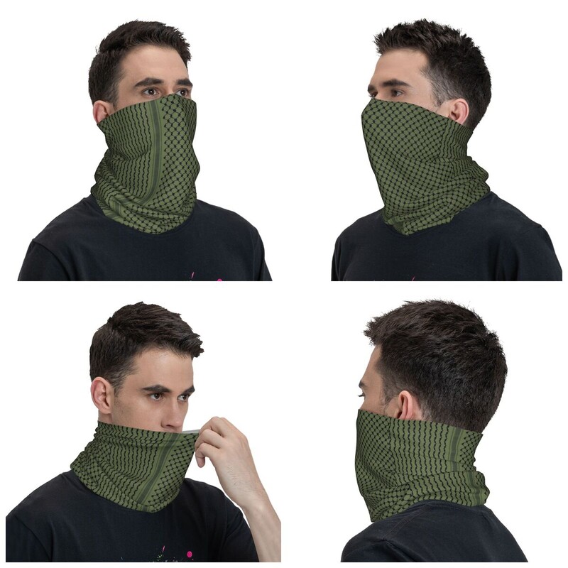 Hatta Kufiya Ľudová šatka na krk, arabská keffiyeh, shemagh, kukly, šatka na tvár, teplá čelenka, rybárska unisexová šatka pre dospelých, vetruodolná