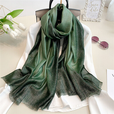 New Fashion Plain Umbre Lurex Glitter Viscoza Eșarfă Şal Damă De înaltă Calitate Gradient Pashmina Fringe Stole Bufandas Musulman Hijab