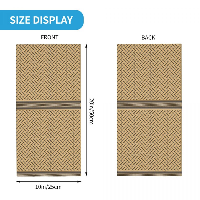 Keffiyeh Kufiya Bandana Nyakborító Nyomtatás Shemagh barna bézs balaklavák pakolás sál meleg fejfedő horgászat unisex felnőtt szélálló