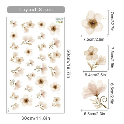 Zidne naljepnice s cvjetnim biljkama u akvarelu za dječju sobu Naljepnice za uređenje dječje sobe za dječake i djevojčice Zidne naljepnice za dječju sobu