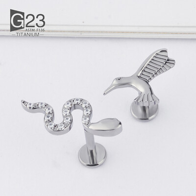 ASTM F136 Titanium 16G Filet intern Serpentine Zircon Stud Buza Labret Monroe Cartilage Tragus Helix Piercing ureche