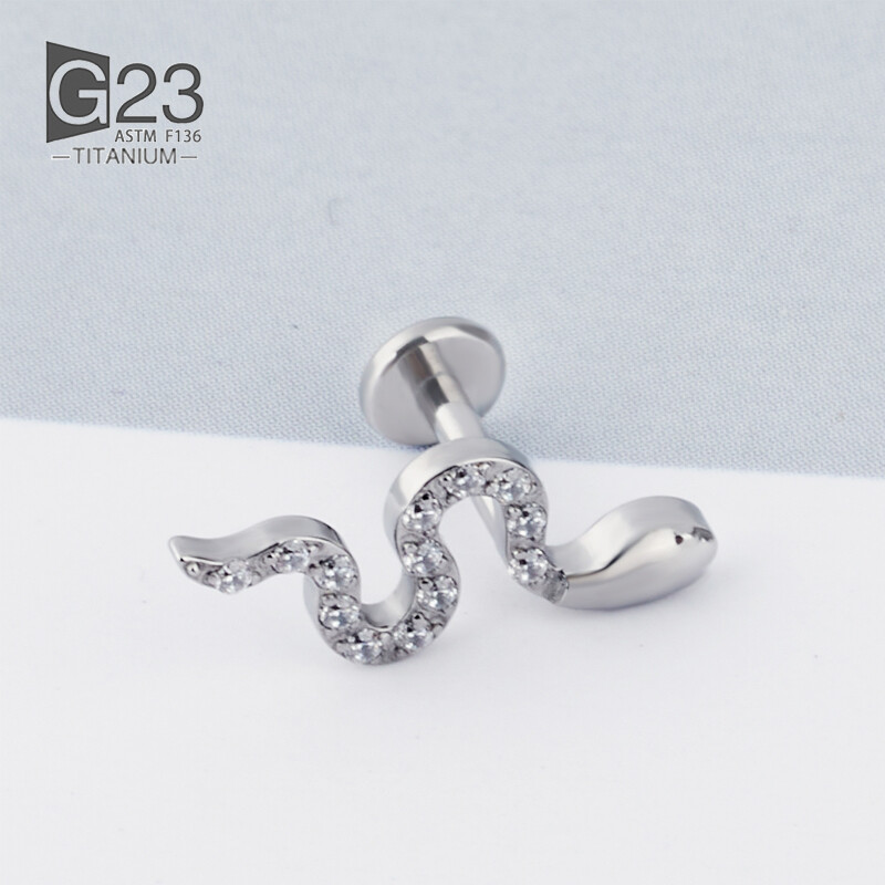 ASTM F136 Titanium 16G Filet intern Serpentine Zircon Stud Buza Labret Monroe Cartilage Tragus Helix Piercing ureche