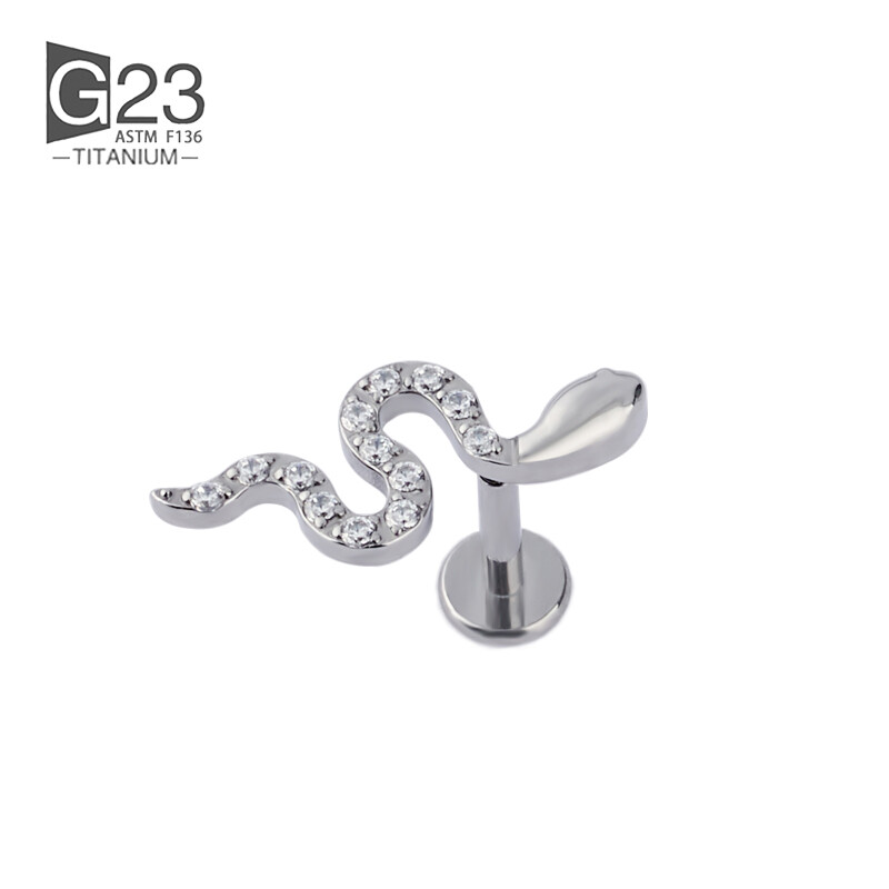 ASTM F136 Titanium 16G Filet intern Serpentine Zircon Stud Buza Labret Monroe Cartilage Tragus Helix Piercing ureche