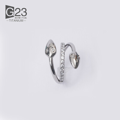 1 buc ASTM F136 cercei de titan pentru femei Piercing la nas Inele helix urechi Cercei cartilaj Zircon Inel cu balamale pentru septum Bijuterii pentru corp