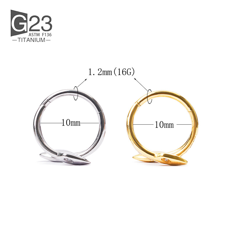 1 buc ASTM F136 cercei de titan pentru femei Piercing la nas Inele helix urechi Cercei cartilaj Zircon Inel cu balamale pentru septum Bijuterii pentru corp