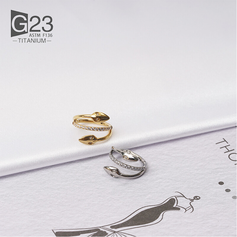 1 buc ASTM F136 cercei de titan pentru femei Piercing la nas Inele helix urechi Cercei cartilaj Zircon Inel cu balamale pentru septum Bijuterii pentru corp