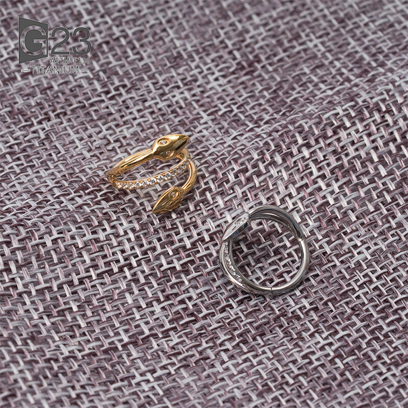 1 buc ASTM F136 cercei de titan pentru femei Piercing la nas Inele helix urechi Cercei cartilaj Zircon Inel cu balamale pentru septum Bijuterii pentru corp