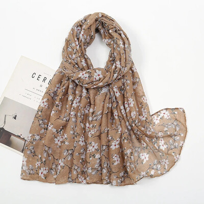 2024 m. pavasaris Nauja mada Retro BIG Gėlėtas Viskozės Šalikas Lady Print Voile Šaliai ir įvyniojimai Pashmina Foulards Musulmon Hijab 180*85cm