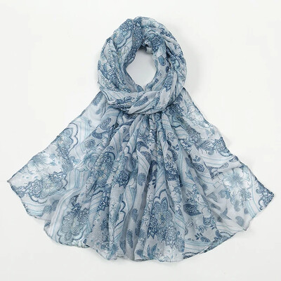 2024 m. pavasaris Nauja mada Retro BIG Gėlėtas Viskozės Šalikas Lady Print Voile Šaliai ir įvyniojimai Pashmina Foulards Musulmon Hijab 180*85cm