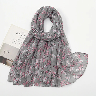 2024 m. pavasaris Nauja mada Retro BIG Gėlėtas Viskozės Šalikas Lady Print Voile Šaliai ir įvyniojimai Pashmina Foulards Musulmon Hijab 180*85cm