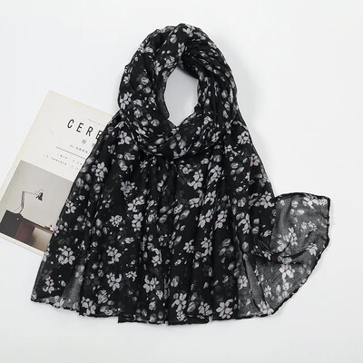 2024 m. pavasaris Nauja mada Retro BIG Gėlėtas Viskozės Šalikas Lady Print Voile Šaliai ir įvyniojimai Pashmina Foulards Musulmon Hijab 180*85cm