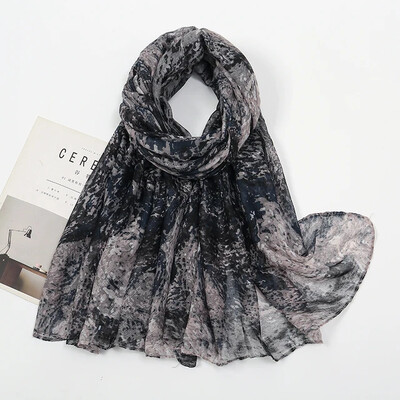 2024 m. pavasaris Nauja mada Retro BIG Gėlėtas Viskozės Šalikas Lady Print Voile Šaliai ir įvyniojimai Pashmina Foulards Musulmon Hijab 180*85cm