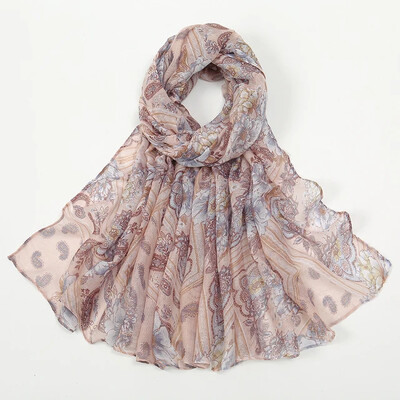 2024 m. pavasaris Nauja mada Retro BIG Gėlėtas Viskozės Šalikas Lady Print Voile Šaliai ir įvyniojimai Pashmina Foulards Musulmon Hijab 180*85cm