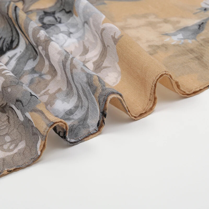 2024 m. pavasaris Nauja mada Retro BIG Gėlėtas Viskozės Šalikas Lady Print Voile Šaliai ir įvyniojimai Pashmina Foulards Musulmon Hijab 180*85cm