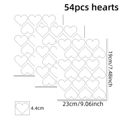 54 ks/sada 5 cm mäkké ružové nálepky na stenu v tvare srdca do detskej izby, detskej izby, nástenné nálepky do spálne, dievčenskej izby, bytových dekorácií, vinylových...