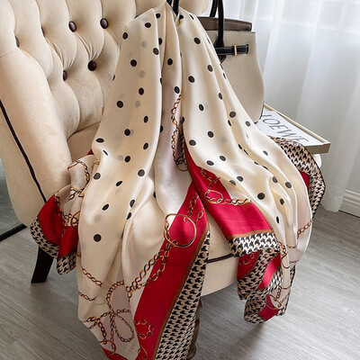 180X90cm Μεγάλα σάλια Φθινοπωρινά, ανθεκτικά στη σκόνη, αντηλιακά μαντήλια με τυπώματα αντηλιακής πετσέτας παραλίας Δημοφιλή γράμματα σατέν μεταξωτό μπαντάνα χειμώνα