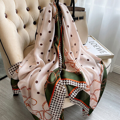 180X90cm Μεγάλα σάλια Φθινοπωρινά, ανθεκτικά στη σκόνη, αντηλιακά μαντήλια με τυπώματα αντηλιακής πετσέτας παραλίας Δημοφιλή γράμματα σατέν μεταξωτό μπαντάνα χειμώνα