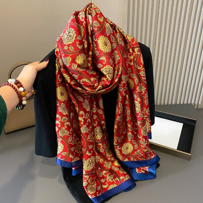 180X90cm Μεγάλα σάλια Φθινοπωρινά, ανθεκτικά στη σκόνη, αντηλιακά μαντήλια με τυπώματα αντηλιακής πετσέτας παραλίας Δημοφιλή γράμματα σατέν μεταξωτό μπαντάνα χειμώνα