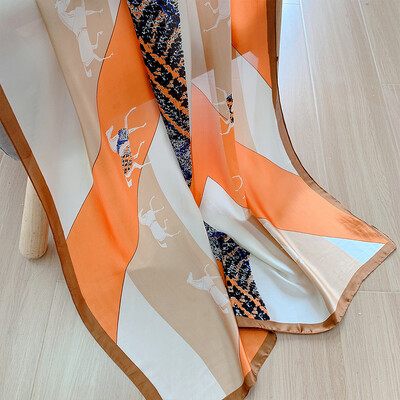 180X90cm Μεγάλα σάλια Φθινοπωρινά, ανθεκτικά στη σκόνη, αντηλιακά μαντήλια με τυπώματα αντηλιακής πετσέτας παραλίας Δημοφιλή γράμματα σατέν μεταξωτό μπαντάνα χειμώνα