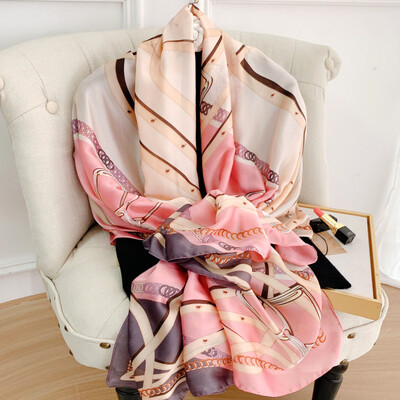 180X90cm Μεγάλα σάλια Φθινοπωρινά, ανθεκτικά στη σκόνη, αντηλιακά μαντήλια με τυπώματα αντηλιακής πετσέτας παραλίας Δημοφιλή γράμματα σατέν μεταξωτό μπαντάνα χειμώνα