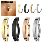 1 db Implantált minőségű titán köldökgyűrű septum gyűrű csattanó hascsipesz köldökgyűrű ívelt súlyzó piercing ékszer